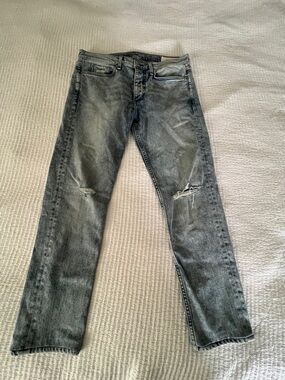 rag & bone Men's Straight Distressed Jeans Extra Slim Fit size 34